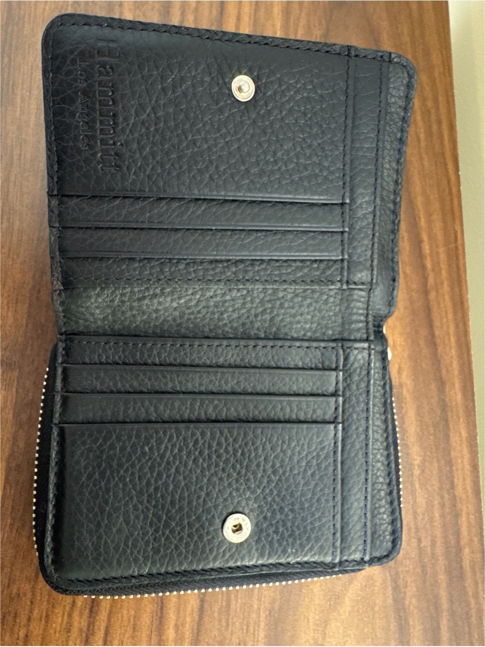 Hammitt Black Leather Wallet Silver Hardware - Picture 2 of 9